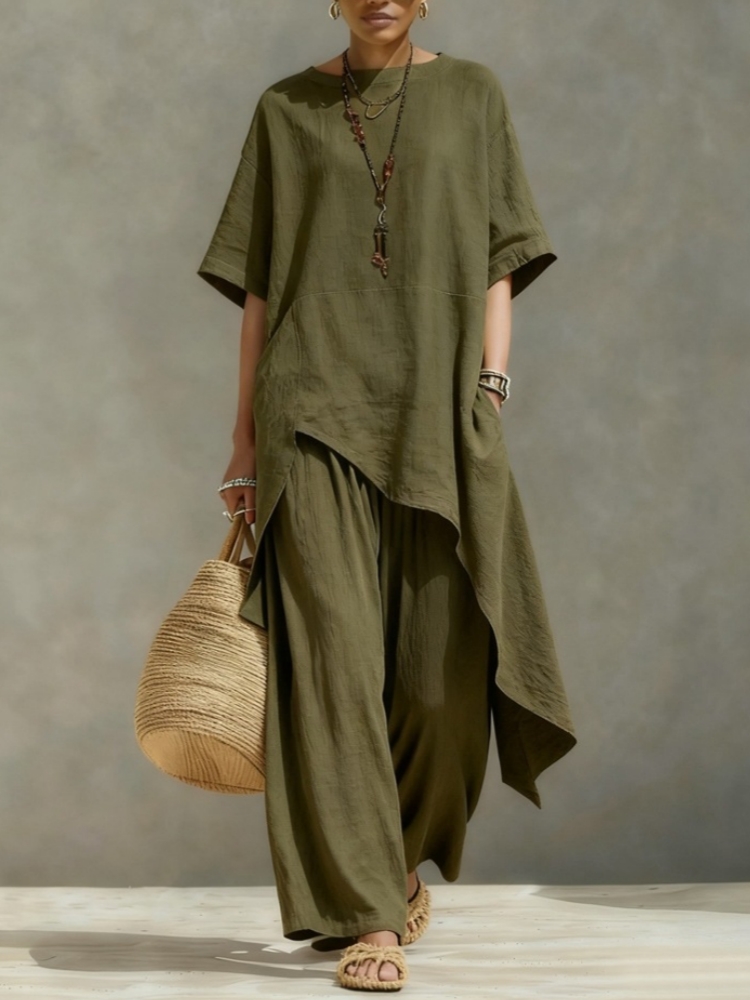 Setelan Celana Wanita Katun Li - Linen Pant Wide ulasan dan harga