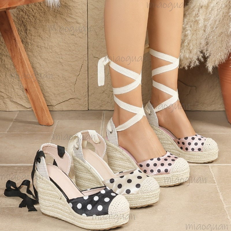 Sandal Espadrille Wanita Motif - Wedge Espadrille Women ulasan dan harga