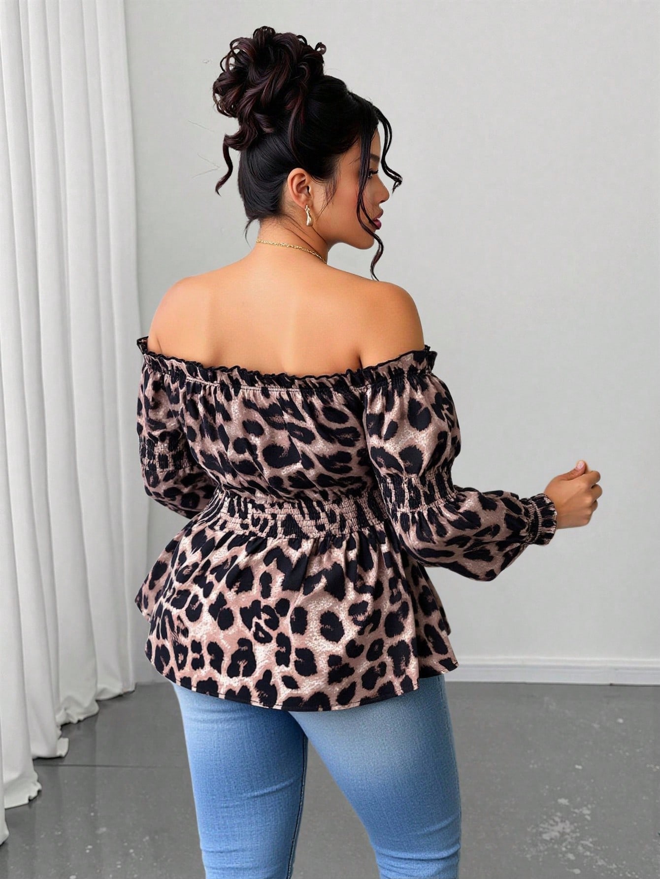 Blus Modis Wanita Ukuran Besar - Blouse Off Shoulder ulasan dan harga