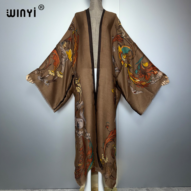 Gaun kimono maxi boho Afrika W - Cover Up Kaftan ulasan dan harga