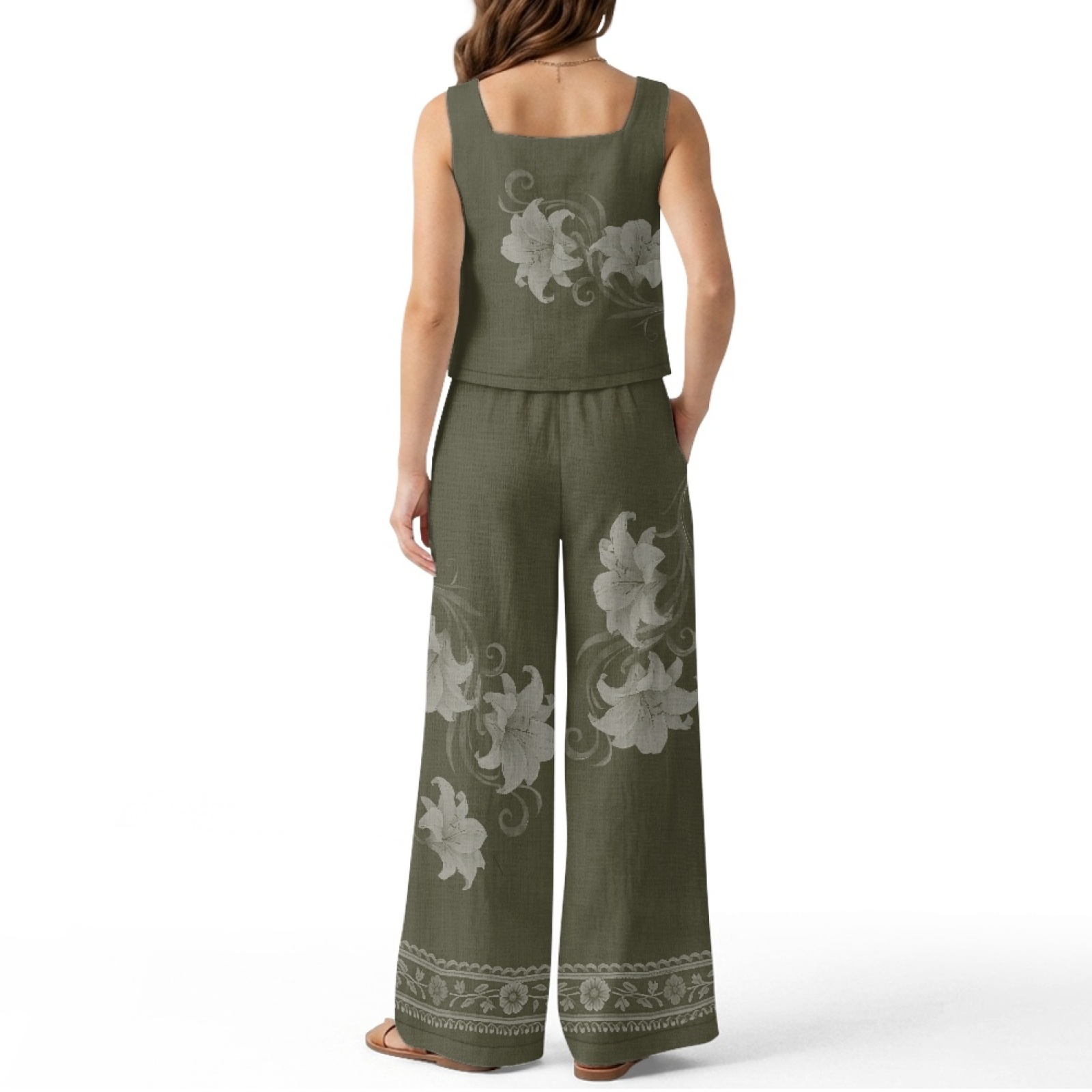INSTANTARTS Set Rompi Linen Wa - Linen Pant Wide ulasan dan harga