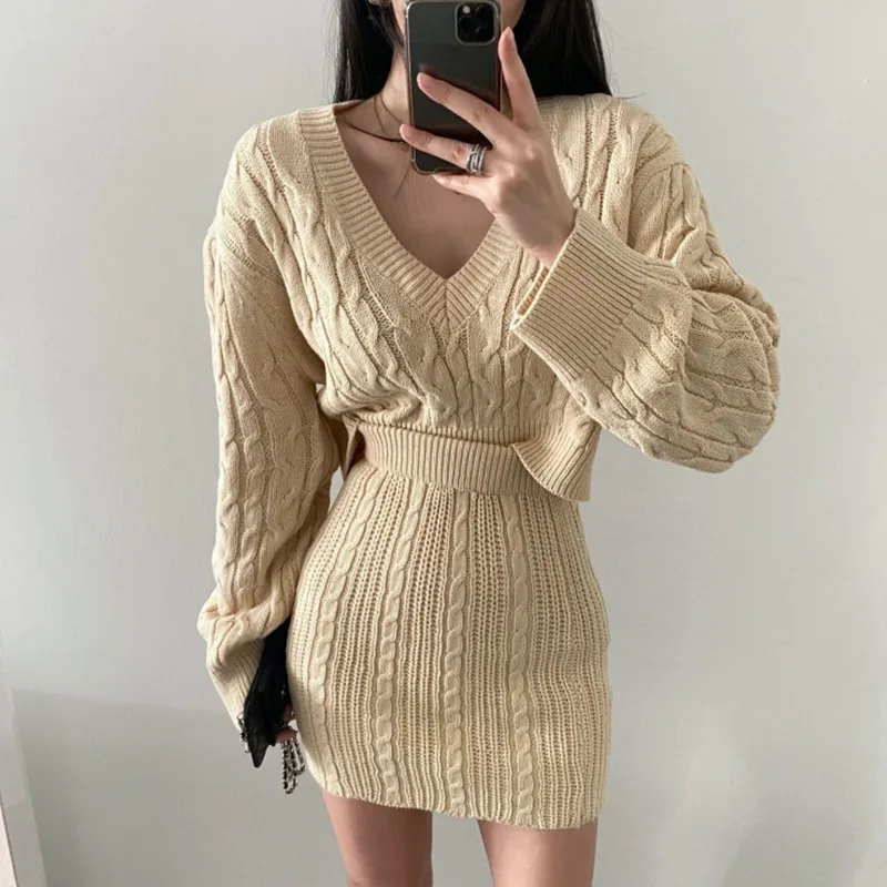 Gaun Rajut Korea Dua Potong Wa - Linen Dress Wrap ulasan dan harga