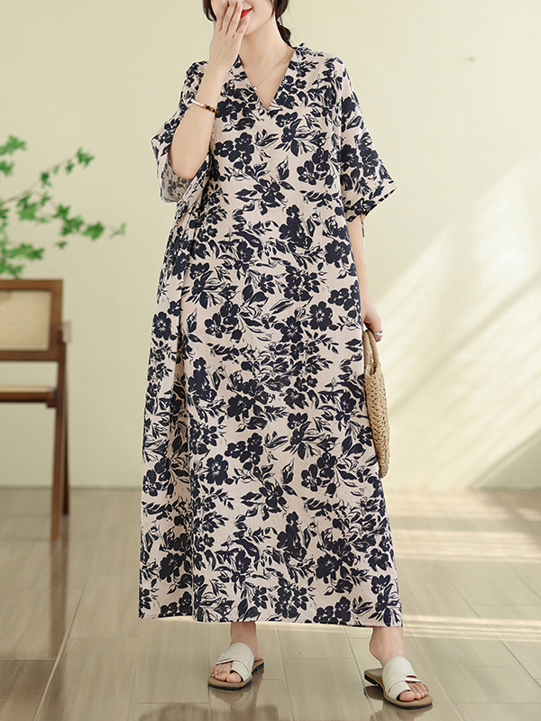Gaun Wanita Lengan Kelelawar M - Linen Dress Wrap ulasan dan harga